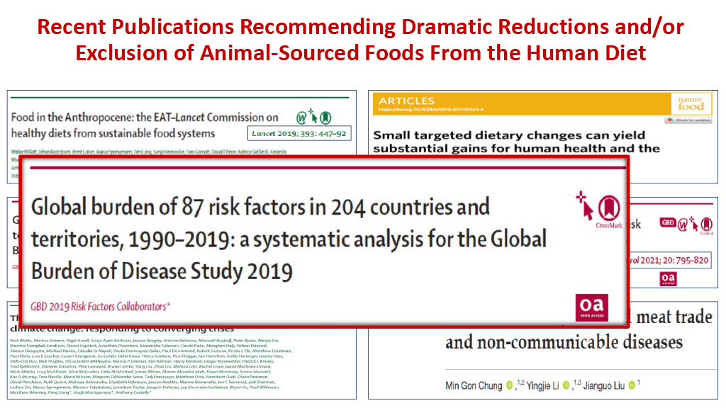 Recent publications recommending dramatic reductions and/or exclusion of animal-sources foods from the human diet
