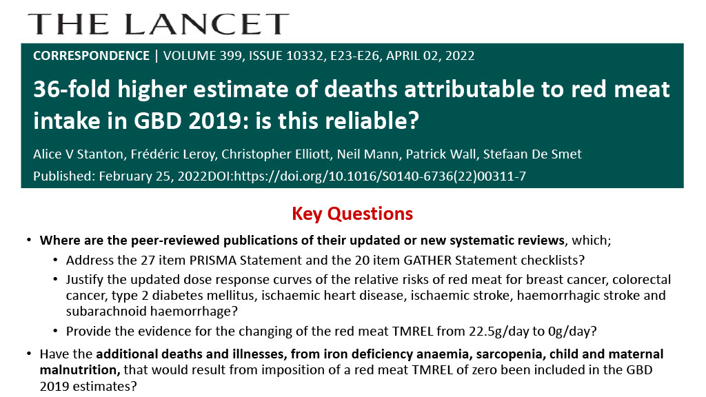 Key questions to the Lancet