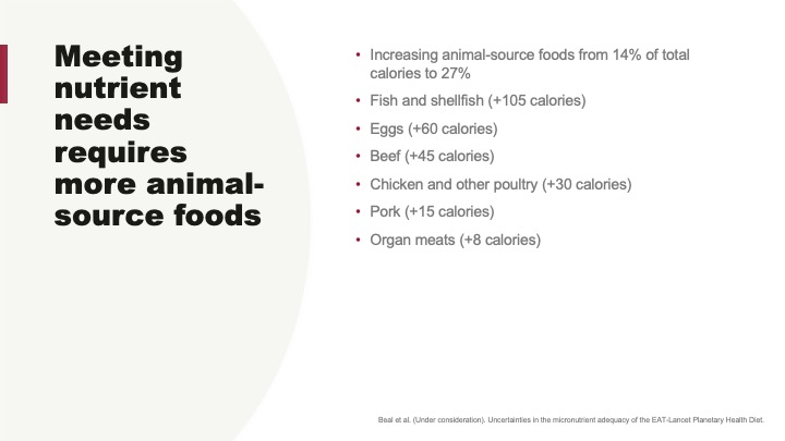 Meeting nutrients needs requires more animal-source foods